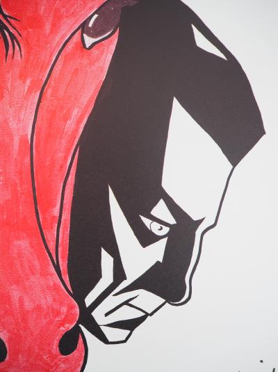 Jean MARAIS - Hommage équestre à Gabin et Ventura - Lithographie signée 2
