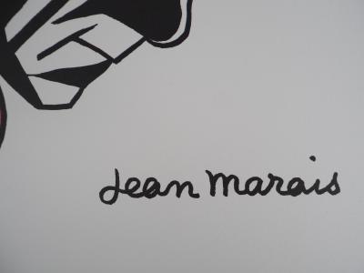 Jean MARAIS - Hommage équestre à Gabin et Ventura - Lithographie signée 2