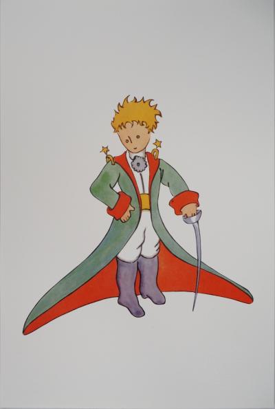 Antoine DE SAINT-EXUPERY : Le Petit Prince en costume - Lithographie