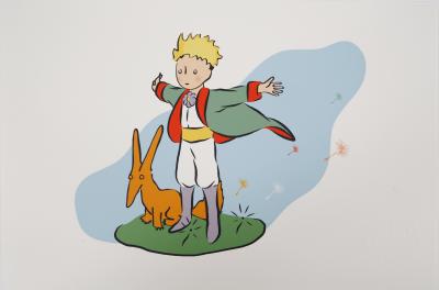 Antoine DE SAINT-EXUPERY : Le Petit Prince et le renard - Lithographie