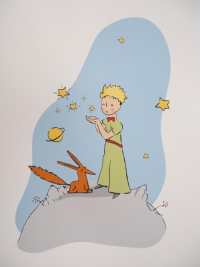 Antoine DE SAINT-EXUPERY : Le Petit Prince, le renard et les étoiles - Lithographie 2