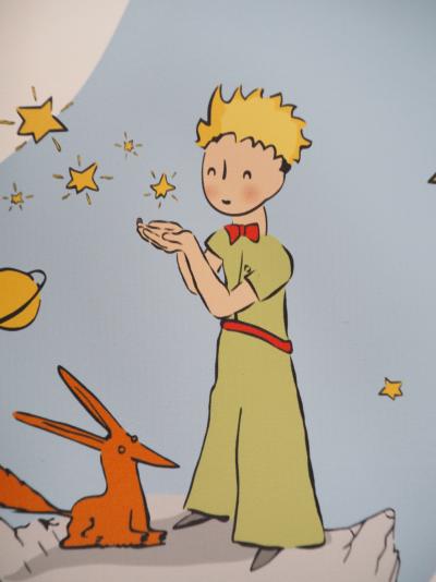 Antoine DE SAINT-EXUPERY : Le Petit Prince, le renard et les étoiles - Lithographie 2