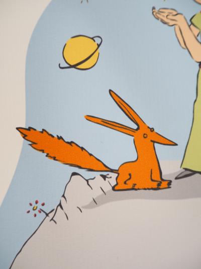 Antoine DE SAINT-EXUPERY : Le Petit Prince, le renard et les étoiles - Lithographie 2
