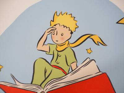 Antoine DE SAINT-EXUPERY : Le Petit Prince et le livre volant - Lithographie 2