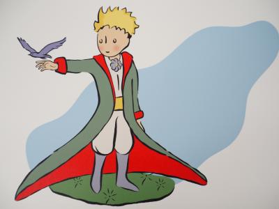 Antoine DE SAINT-EXUPERY : Le Petit Prince et l’oiseau - Lithographie 2