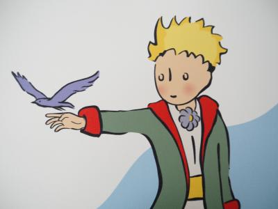 Antoine DE SAINT-EXUPERY : Le Petit Prince et l’oiseau - Lithographie 2
