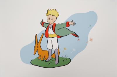 Antoine DE SAINT-EXUPÉRY (d’après) -  Le Petit Prince et son ami le renard, 2022 - lithographie