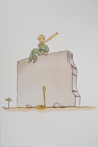 Antoine DE SAINT-EXUPERY : Le Petit Prince et la tentation du serpent - Lithographie 2