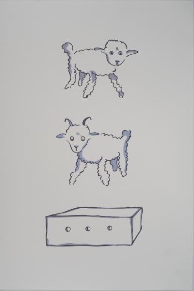 Antoine DE SAINT-EXUPERY : Le Petit Prince et les moutons - Lithographie 2