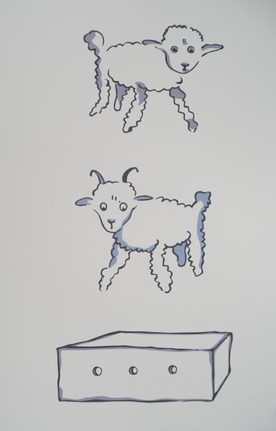 Antoine DE SAINT-EXUPERY : Le Petit Prince et les moutons - Lithographie 2