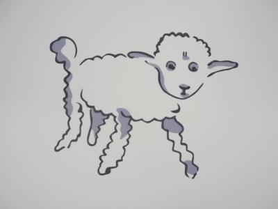 Antoine DE SAINT-EXUPERY : Le Petit Prince et les moutons - Lithographie 2
