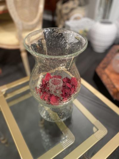 Bougeoir en verre bullé 2