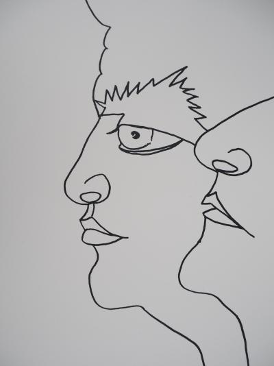 Jean MARAIS - Jean Gabin  et Moi - Lithographie originale signée 2
