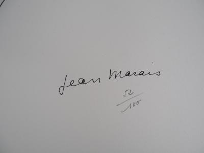 Jean MARAIS - Amitié entre le cavalier et ses chevaux - Lithographie originale signée 2