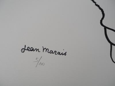 Jean MARAIS - Harpist and his goat - Original signed lithograph 2