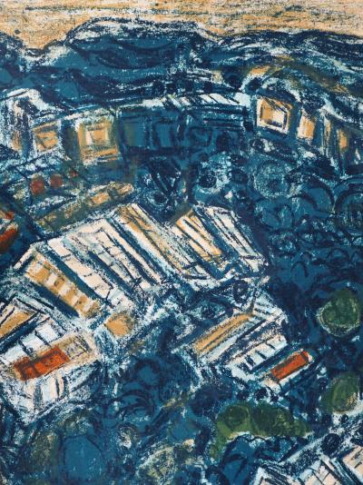 André COTTAVOZ - Les serres vertes du Sud (Vallauris), 1973 - Lithographie originale, signée 2