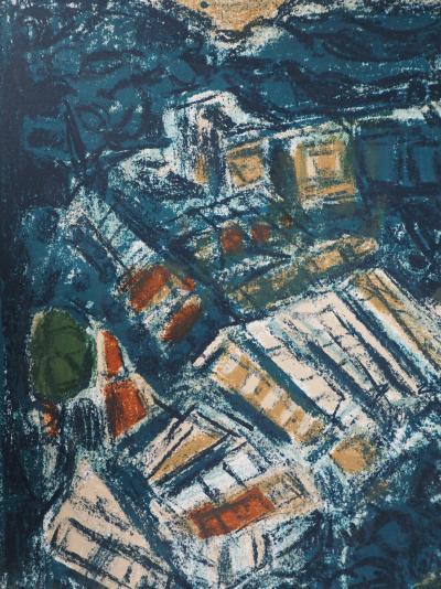 André COTTAVOZ - Les serres vertes du Sud (Vallauris), 1973 - Lithographie originale, signée 2