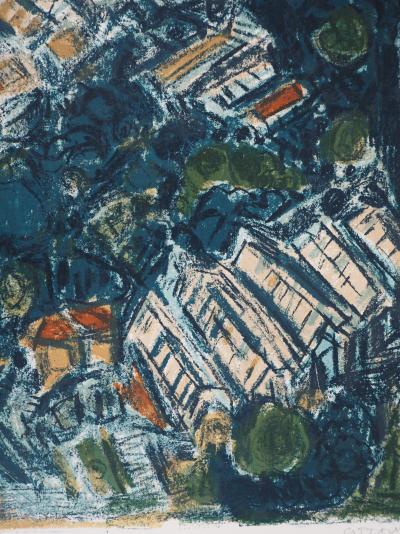 André COTTAVOZ - Les serres vertes du Sud (Vallauris), 1973 - Lithographie originale, signée 2