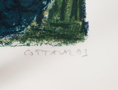 André COTTAVOZ - Les serres vertes du Sud (Vallauris), 1973 - Lithographie originale, signée 2
