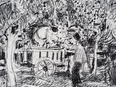 André COTTAVOZ - Cueillette estivale à Vallauris, vers 1976 - Lithographie originale, signée 2