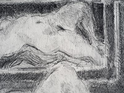 André COTTAVOZ - Femme nue au miroir, vers 1976 - Lithographie originale, signée 2