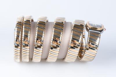 Montre BVLGARI SERPENTI TUBOGAS avec 5 spirales flexibles en acier inoxidable et or rose 18 carats. 2