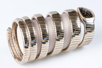 Montre BVLGARI SERPENTI TUBOGAS avec 5 spirales flexibles en acier inoxidable et or rose 18 carats. 2