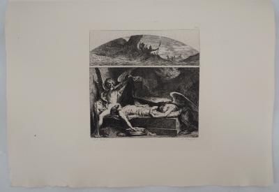 Henri-Léopold LEVY - Jésus dans le tombeau - Gravure, Signée 2