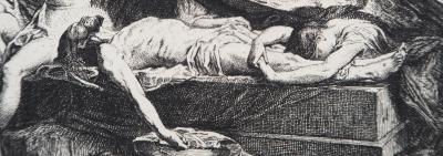 Henri-Léopold LEVY - Jésus dans le tombeau - Gravure, Signée 2
