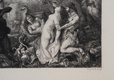 Eugène DELACROIX : La chute de Sardanapale - Gravure, Signée #Durand Ruel - 1873 2