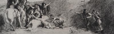 Henri Léopold LEVY : Mazeppa- Gravure, Signée #Durand Ruel - 1873 2