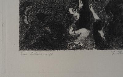 Eugène DELACROIX  (D’après) : Christ sur la croix, Signée #Durand Ruel - 1873 2
