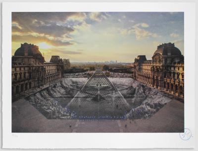 JR - JR AU LOUVRE, 29 MARS 2019, PARIS, FRANCE (18H08) - LITHOGRAPHIE SIGNÉE AU CRAYON 2