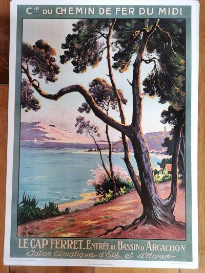 Charles Hallé (1867-1924) - Le Cap Ferret, Entrée du Bassin d’Arcachon - Affiche 2