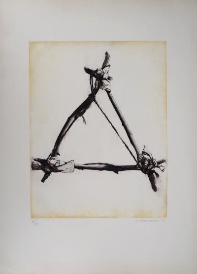 TITUS-CARMEL - Triangle noué, cordes, 1975 - Pointe sèche originale, signée