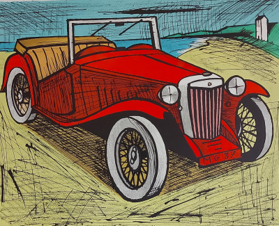 Bernard Buffet - MG Rouge (1985) - Lithographie originale signée au crayon EA 2