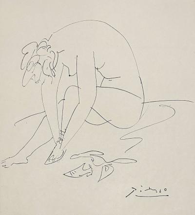 Pablo Picasso - Femme assise, 1954 - Gravure signée dans la planche 2