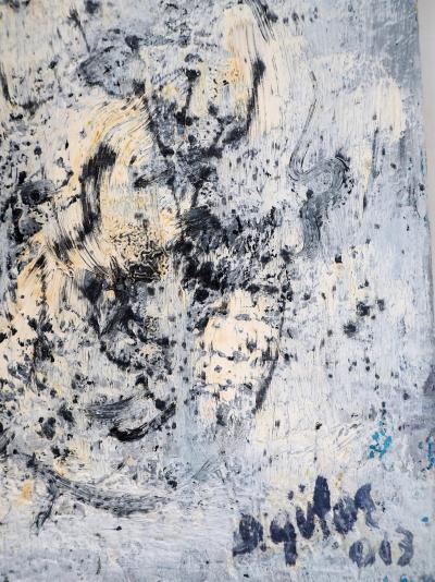 Dyap GULER - Visage masculin décomposé et abstrait - Technique mixte sur toile 2