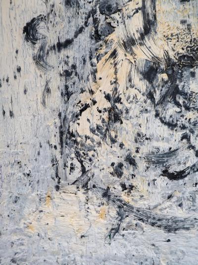 Dyap GULER - Visage masculin décomposé et abstrait - Technique mixte sur toile 2