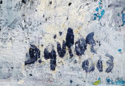 Dyap GULER - Visage masculin décomposé et abstrait - Technique mixte sur toile 2