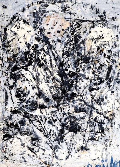 Dyap GULER - Visage masculin Art Brut  - Technique mixte sur toile 2