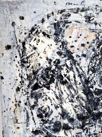 Dyap GULER - Visage masculin Art Brut  - Technique mixte sur toile 2