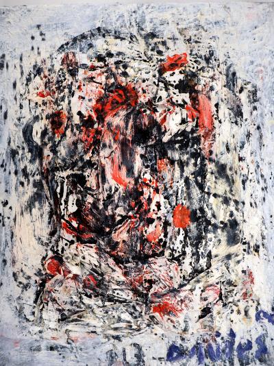 Dyap GULER - Homme ensanglanté  - Technique mixte sur toile 2