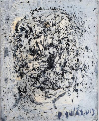 Dyap GULER - Tête de mort abstraite  - Technique mixte sur toile 2