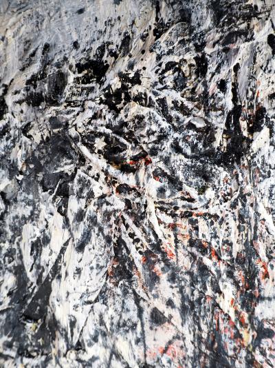 Dyap GULER - Portrait d’homme abstrait en noir, bleu et blanc  - Technique mixte sur toile 2