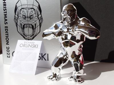 Richard Orlinski - Silver Kong, sculpture, 2022 2