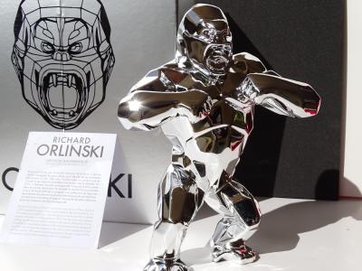 Richard Orlinski - Silver Kong, sculpture, 2022 2