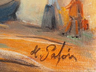 Michel PABOIS - Paysage breton : La barque - Huile sur toile originale signée 2