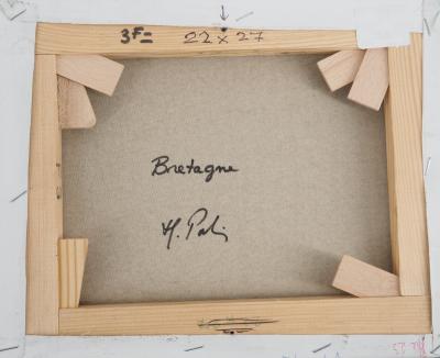 Michel PABOIS - Paysage breton : La barque - Huile sur toile originale signée 2