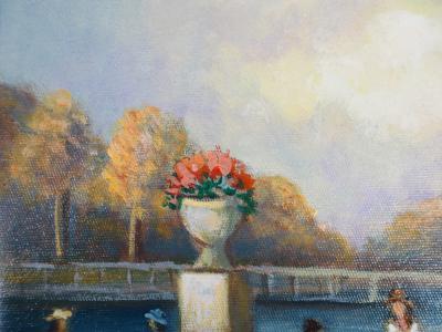 Michel PABOIS - Vue historique de Paris : le Luxembourg - Huile sur toile originale signée 2